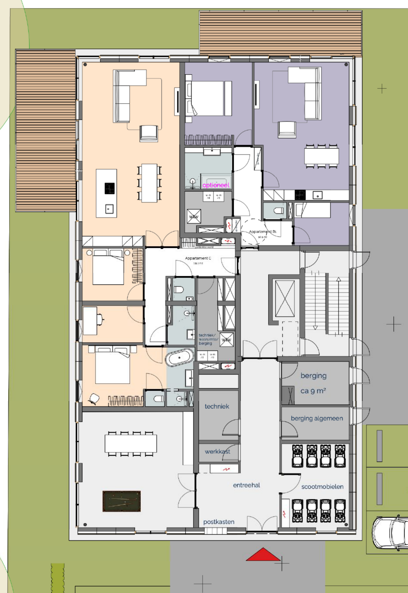 Originele plattegrond begane grond